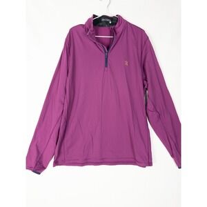 Greyson Pullover 1/4 Zip Sweater Mens XL Purple Golf Logo Performance